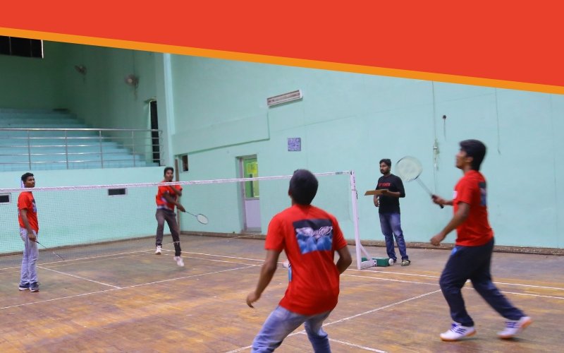 college sports facilities Hyderabad cricket volleyball badminton campus recreation Vijetha